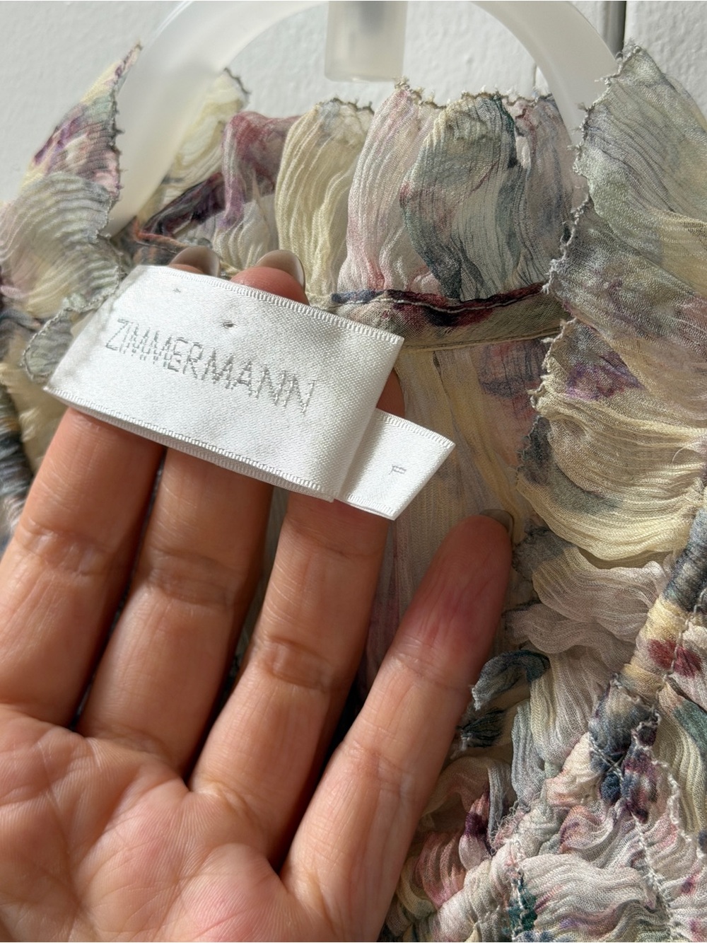 Zimmermann Sheer Silk Floral Ruffle Top - Pre-owned SZ 1 - Picture 5 of 8
